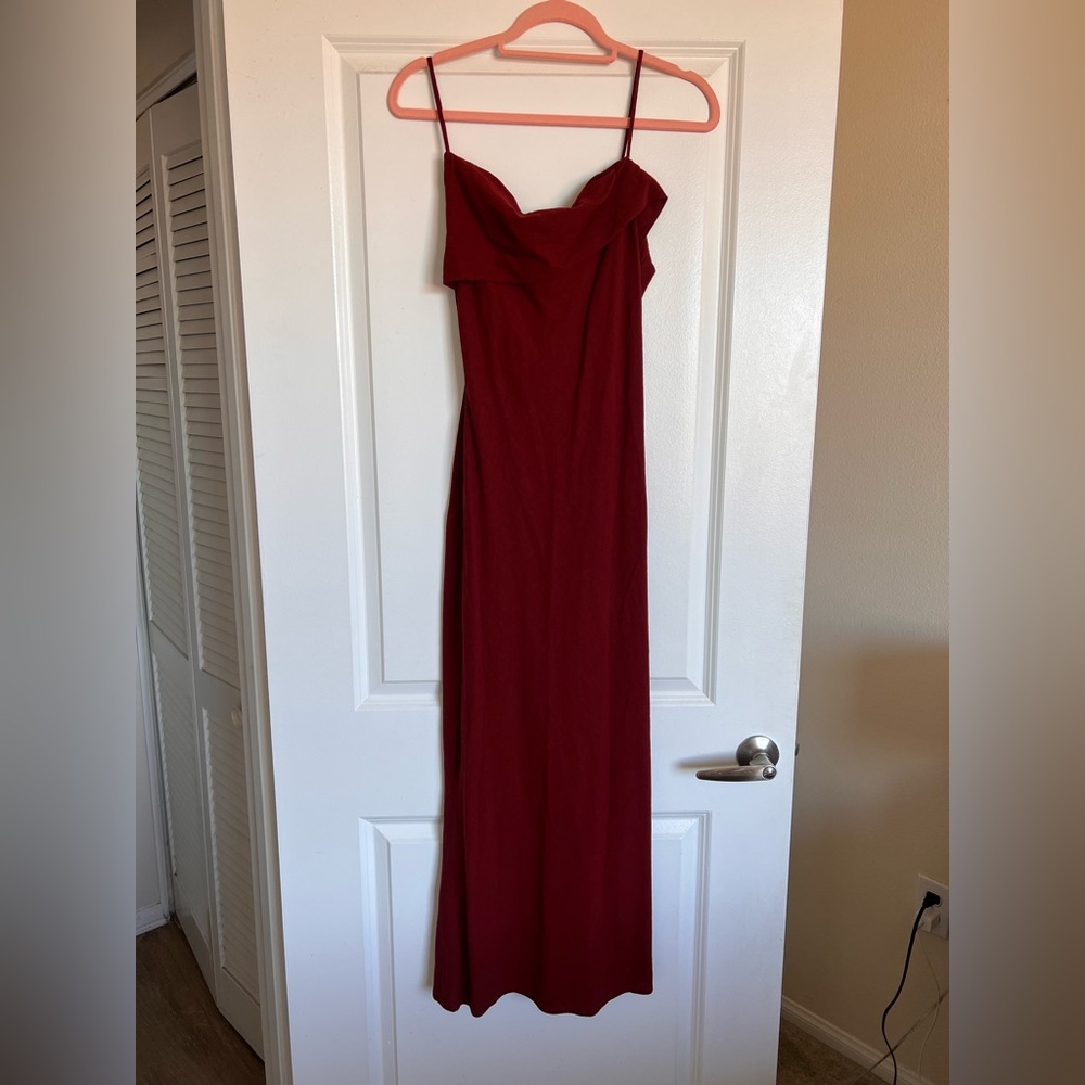 Zara Elegant Burgundy Maxi Dress